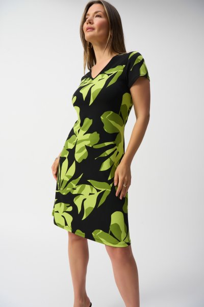 RIBKOFF A-Linien-Kleid aus feinem Jersey mit tropischem Muster 10810690