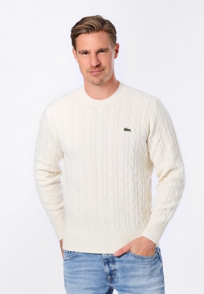 LACOSTE Strickpullover R-Neck Zopfmuster 10804174