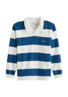 Vorschau: Marc O´Polo Denim Polo-Sweatshirt relaxed mit gedrucktem Streifenmuster 10822083