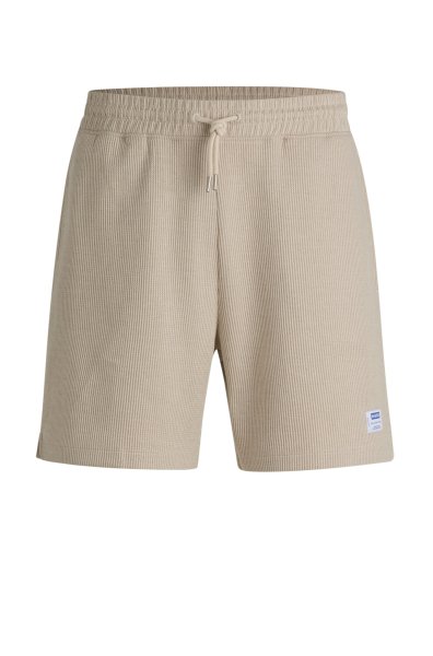 HUGO BLUE Loose-Fit Shorts aus Baumwoll-Mix mit Waffelstruktur 10782134