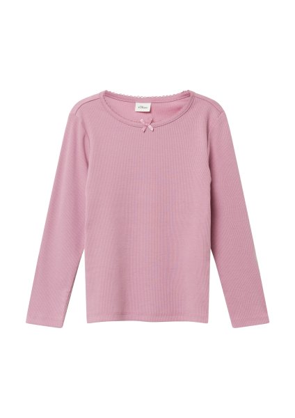 S.OLIVER Slim-Fit-Longsleeve aus Rippware mit Schleifendetail 10811138