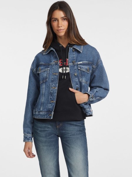 GUESS JEANS Oversized Trucker Jeansjacke 10759001