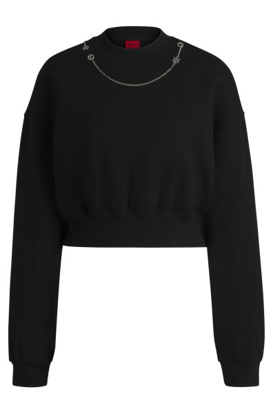 HUGO RED Sweatshirt aus Baumwoll-Mix mit abnehmbarer charakteristischer Kette 10769498