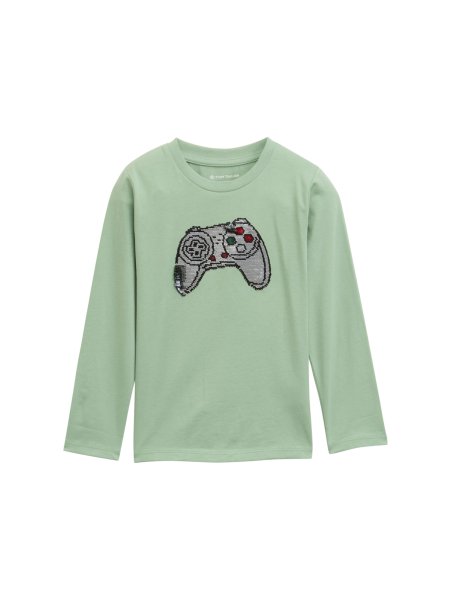 TOM TAILOR DENIM Langarmshirt mit Wendepailletten 10821846