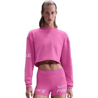 Vorschau: NIKE Pro Weites Dri-FIT French-Terry-Sweatshirt mit Rundhalsausschnitt (Damen) 10801564