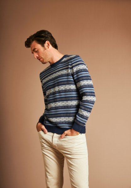 RAGMAN Strickpullover R-Neck Jacquard 10832532