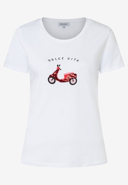 MORE & MORE T-Shirt mit rotem Pailletten-Roller 10817028