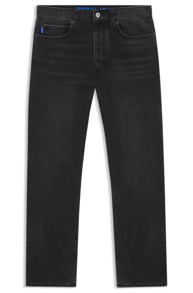 HUGO BLUE Schwarze Regular-Fit Jeans aus Denim in Washed-Optik 10805018