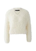 Vorschau: Oui Cropped Pullover aus langhaarigem Fellchengarn 10819638