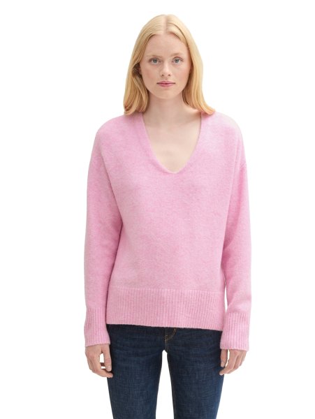 TOM TAILOR DENIM Relaxed Strickpullover mit V-Ausschnitt 10783167