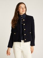 TOMMY HILFIGER Cropped Fit Bouclé-Jacke aus Wollmix 10767904