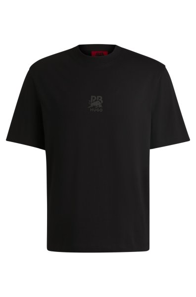 HUGO RED HUGO x RB T-Shirt aus Baumwoll-Jersey mit Carbon-Stealth-Logo 10782473