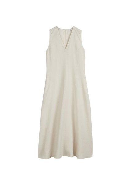 MARC O´POLO Ärmelloses Leinen-Kleid shaped in A-Linie geschnitten 10801388