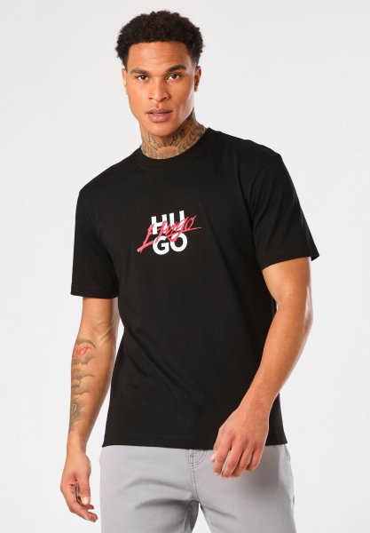 HUGO RED Relaxed-Fit T-Shirt aus Baumwoll-Jersey mit Doppel-Logo 10755326