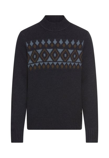 CAMEL ACTIVE Mock Neck Pullover aus reiner Wolle mit geripptem Kragen 10814147