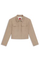 Vorschau: HUGO RED Relaxed-Fit Blazer aus Flanell mit Nadelstreifen 10798163