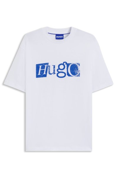 HUGO BLUE T-Shirt aus Baumwoll-Jersey mit grafischem Logo-Print 10797735