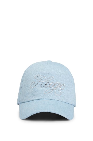 HUGO BLUE Cap aus Denim mit kristallbesetztem Logo 10782272