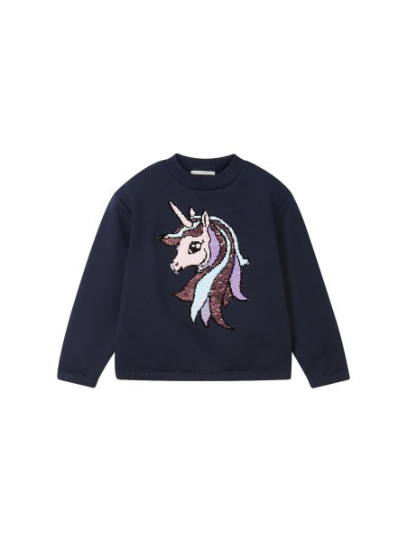 TOM TAILOR DENIM Sweatshirt mit Pailletten-Einhorn 10778227