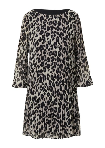 S.OLIVER BLACK LABEL Plissiertes Chiffonkleid mit Allover-Print 10811303