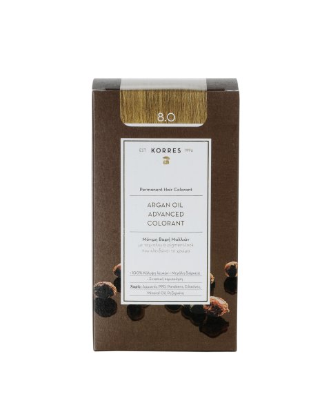 KORRES ARGAN OIL - Hochentwickelte Coloration Light Blonde / Hellblond 8.0