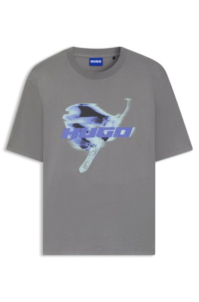 HUGO BLUE T-Shirt aus Baumwoll-Jersey mit Snowboard-Logo-Artwork 10804998