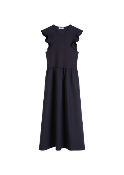 MARC O´POLO DENIM Volant-Jerseykleid flared mit Baumwoll-Popelinerock 10801694