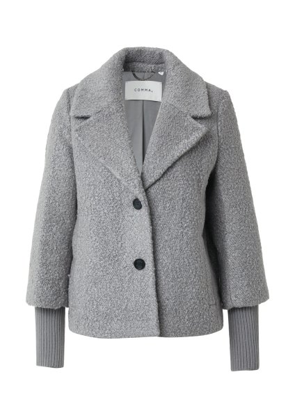 COMMA Boucléjacke mit Rippbündchen 10811320