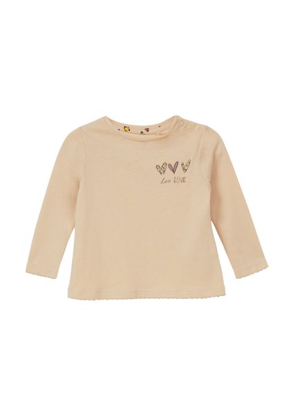 S.OLIVER Baumwoll-Shirt mit Ziernaht und Print-Detail 10811248