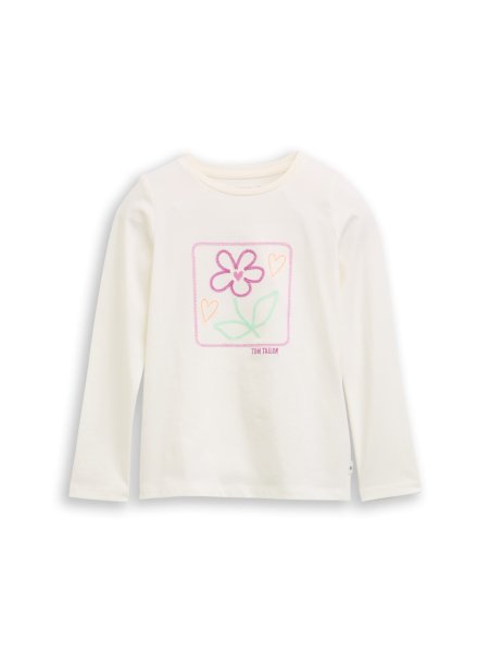 TOM TAILOR DENIM Langarmshirt mit Blumen-Stickerei 10821874