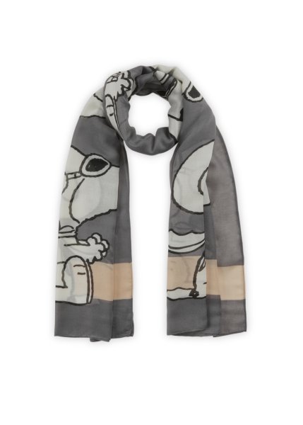 CODELLO PEANUTS Schal aus recyceltem Polyester mit fahrendem Snoopy 10810695