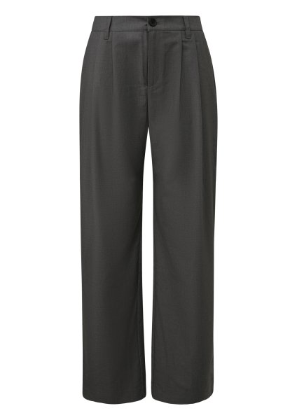 QS Melierte Wide-Leg-Hose mit Bundfalten 10811285