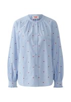 Vorschau: Oui Feminine Bluse allover mit roten Herzchen bestickt 10819628