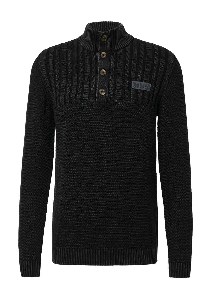 S.Oliver Herren Pullover Langarm Mit Streifen - Regular Fit, Rückenlänge 75 Cm (Gr. L)