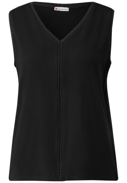 STREET ONE Jersey-Top mit Häkeldetails 10807687