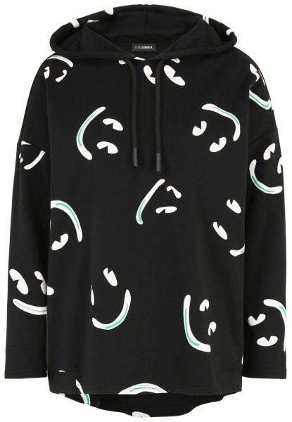 DORIS STREICH Sweatshirt mit Hoody und Smiley-Print 10778496