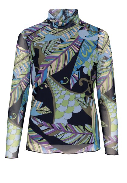 BIANCA Cooles Print-Shirt mit Rollkragen in Mesh-Ware 10797455