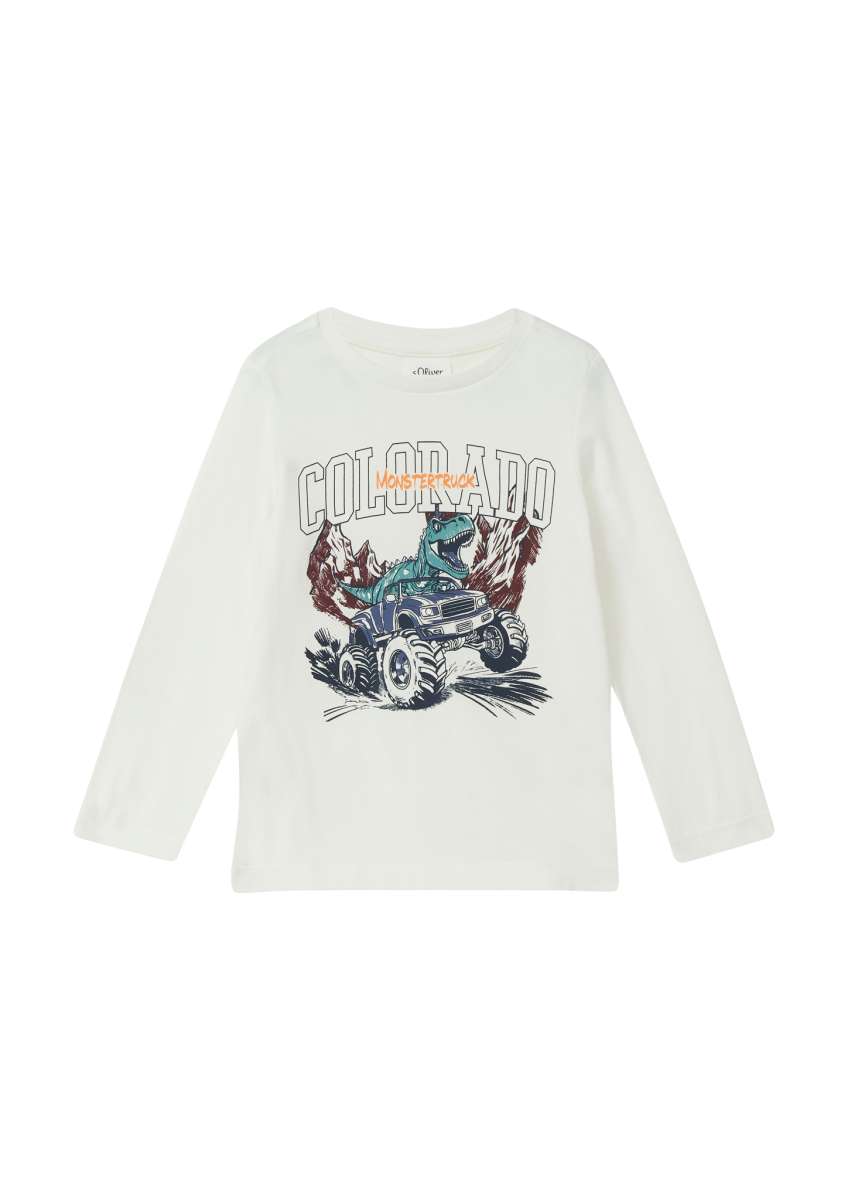 S.Oliver Jungen Langarm T-Shirt Mit Coolem Rundhals-Print – Bequem Und Lässig
