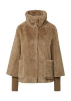 Vorschau: S.OLIVER BLACK LABEL Teddyplüsch-Jacke mit Rippstrick-Manschetten 10811271