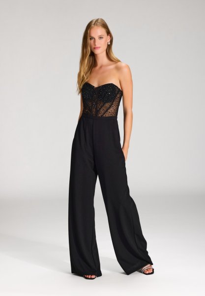 HEY KYLA Jumpsuit mit Ziersteinstickerei 10796207