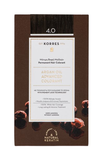 KORRES ARGAN OIL Hochentwickelte Haarcoloration Braun / Mittelbraun 4.0