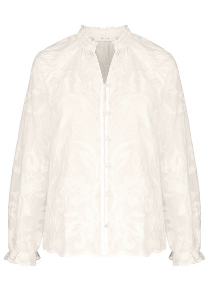 BIANCA Feminine Langarmbluse mit Stehkragen und dezenten Rüschen 10804320