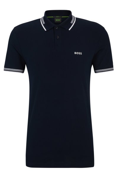 BOSS GREEN Slim-Fit Poloshirt aus Stretch-Baumwolle mit Branding 10781391