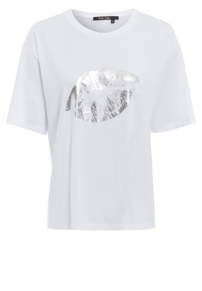 MARC AUREL T-Shirt mit Kussmund Print in Metallic-Optik 10805915