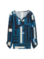 Vorschau: TOM TAILOR Henley Blusenshirt mit Muster 10819425