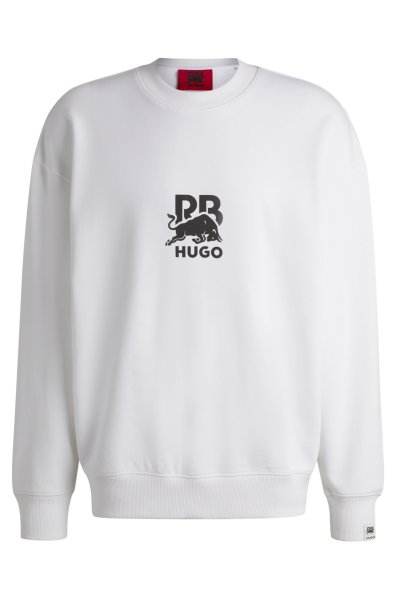 HUGO RED HUGO x RB Sweatshirt aus Baumwoll-Terry mit Carbon-Stealth-Logo 10782472