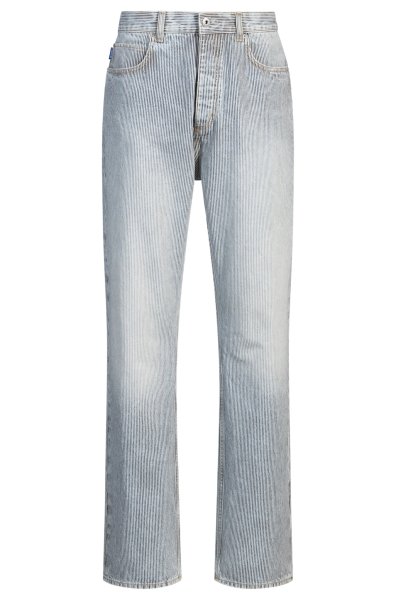 HUGO BLUE Baggy-Fit Jeans aus blauem Denim mit Streifen-Muster 10782234