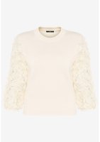 Vorschau: ZERO Feinstrickpullover mit 3D Blüten 10854239