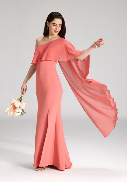 SWING DAY Abendkleid mit einem Cape ähnlichen Ärmel aus Chiffon 10796211