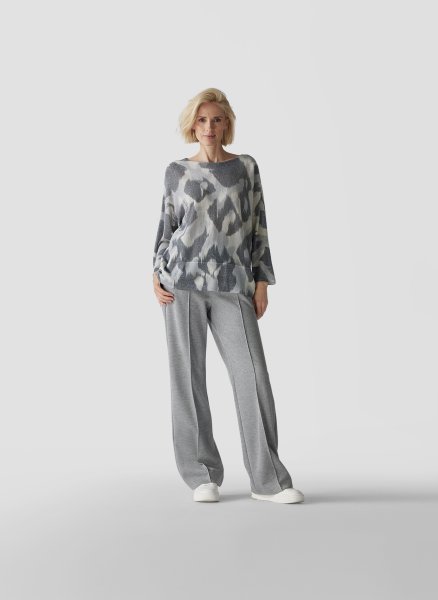 LECOMTE Pullover mit Animal-Print und Kordelzugdetails 10786241